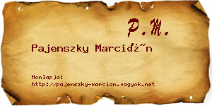Pajenszky Marcián névjegykártya